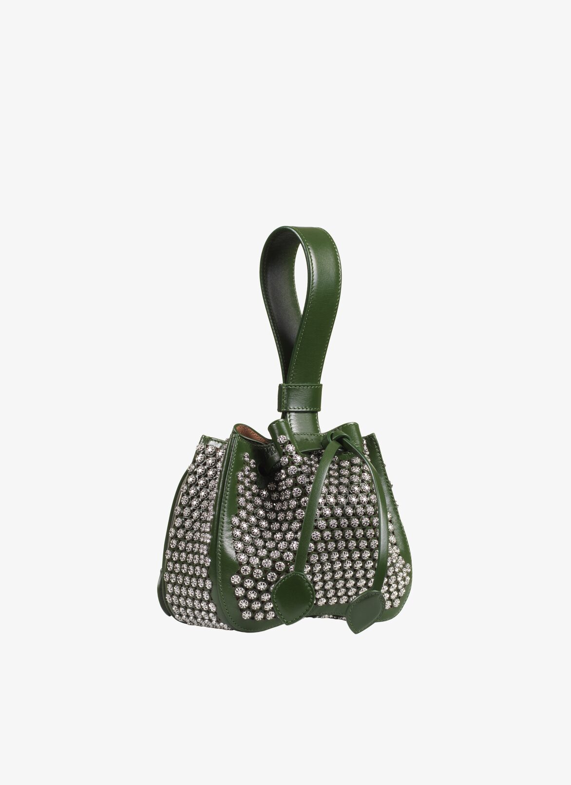 ROSE MARIE MINI CUIR LUX CLOU ETOILE MELESE ALAÏA GREEN  ROSE MARIE MINI CUIR LUX CLOU ETOILE MELESE